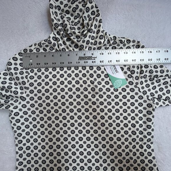 Lands' End Womens Floral Long Sleeve Turtleneck Top Medium 10-12 Stretch New - Picture 5 of 7